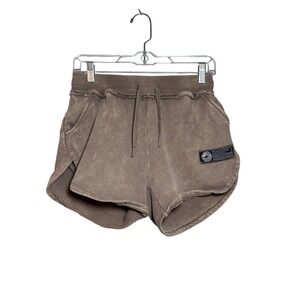 ALPHALETE Mineral Wash French Terry Cotton Dolphin Shorts Womens Size‎ S